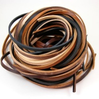 6mm Leather Strips - Black Brown & Tan - 500g Pack
