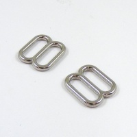 19mm Strap Adjuster / 3 Bar Slide Nickel Plated x2