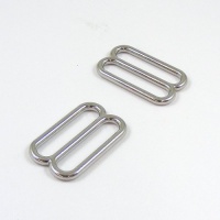 32mm Strap Adjuster / 3 Bar Slide Nickel Plated x2