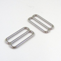 38mm Strap Adjuster / 3 Bar Slide Nickel Plated x2