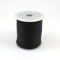 Black 2mm Round Leather Lacing 25 Metres