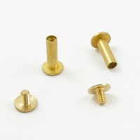 16mm Leather Joining Screw - Brass - 10pk