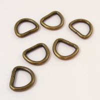 19mm 3/4'' Antiqued Brass Effect D Rings - Pack of 6